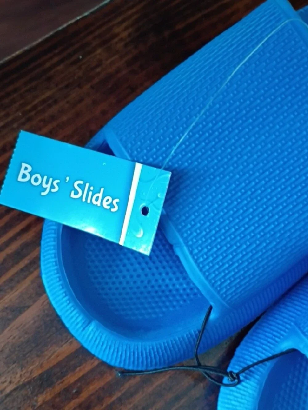 Boys Blue Slide Sandals - Comfortable Kids Swim Slides